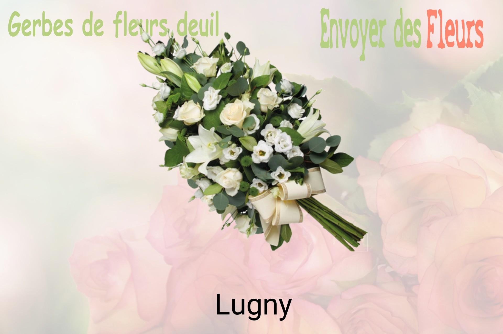 Gerbe de fleurs de deuil livrée à Lugny